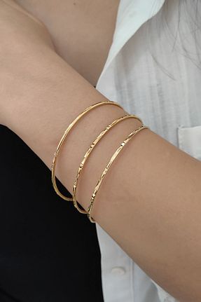 دستبند استیل (فولاد) طلائی زنانه استیل (فولاد) Chavin - کد 853889422