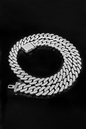 گردنبند جواهر طوسی مردانه برنجی Chavin - کد 789572357