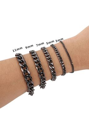 دستبند استیل (فولاد) مشکی مردانه استیل (فولاد) Chavin - کد 809287457