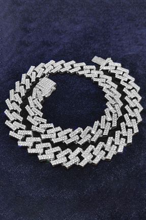 گردنبند جواهر طوسی مردانه برنجی Chavin - کد 789572018