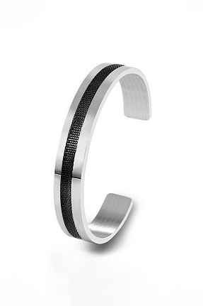 دستبند استیل (فولاد) طوسی مردانه استیل (فولاد) Chavin - کد 748157496