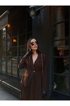 لباس قهوه ای زنانه بافتنی Rabury Butik - کد 901083271