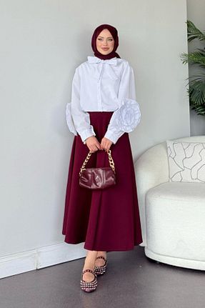 پیراهن حجاب سفید زنانه 3/4 Boy HAZA MODA - کد 901096243
