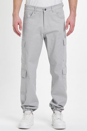 شلوار طوسی مردانه پنبه - الاستین DAMGA JEANS - کد 884313326