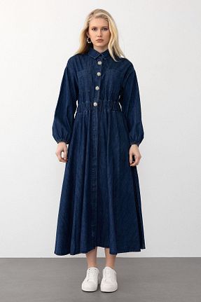 لباس حجاب آبی زنانه رگولار Olcay - کد 901148984