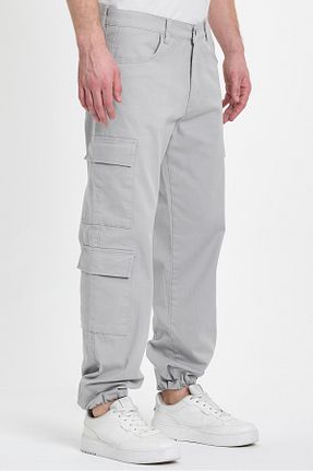 شلوار طوسی مردانه پنبه - الاستین DAMGA JEANS - کد 884313326