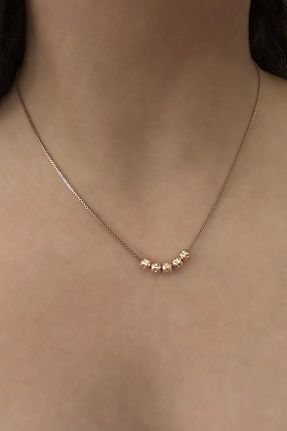 گردنبند استیل ( فولاد ) طلائی استیل ضد زنگ PRVT - کد 901147580