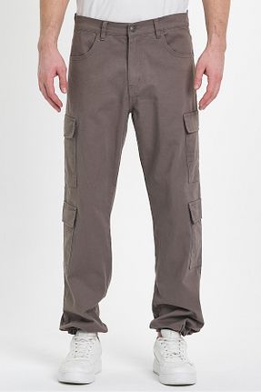 شلوار قهوه ای مردانه پنبه - الاستین DAMGA JEANS - کد 884308177