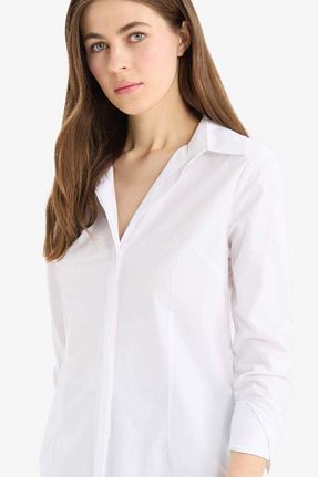 پیراهن سفید زنانه رگولار Defacto - کد 930701852
