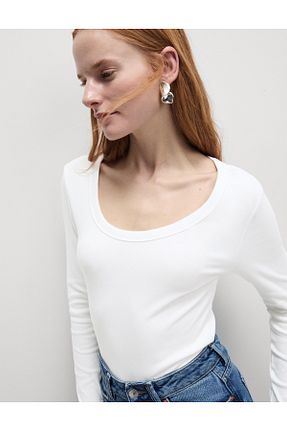 بلوز سفید زنانه ساده Marks & Spencer - کد 901164736