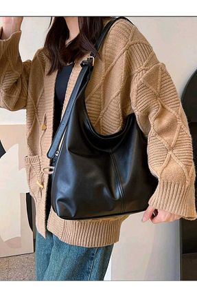 کیف دوشی مشکی زنانه چرم مصنوعی HEPSHOP - کد 899430863