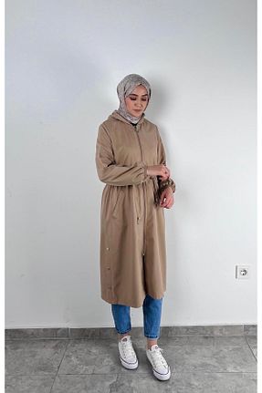 بادگیر و بارانی قهوه ای زنانه پنبه پلی استر SOFT - کد 902256563