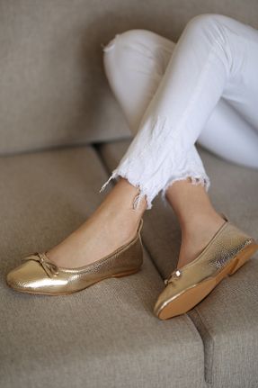 بابت طلائی زنانه چرم خالص EREN SHOES BAG - کد 901160452
