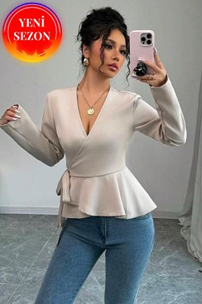 بلوز رنگی زنانه ساده Moda Monisa - کد 901216419