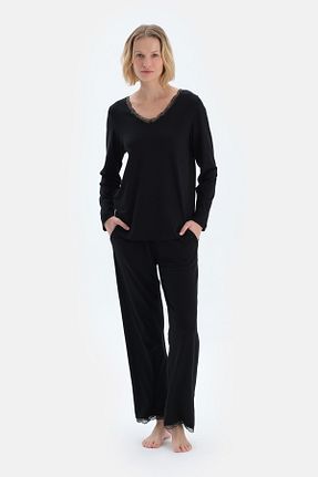 ست لباس راحتی مشکی زنانه ساده Dagi - کد 901237050