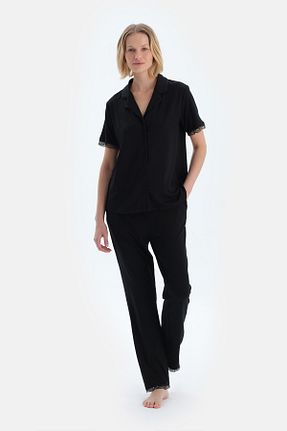 ست لباس راحتی مشکی زنانه ساده Dagi - کد 901237030