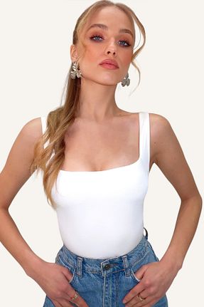 بلوز سفید زنانه ساده Trend Alaçatı Stili - کد 894027609