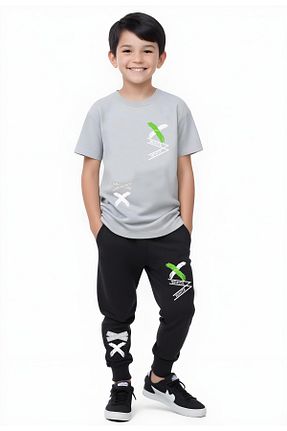 ست بالاتنه و پائین تنه طوسی بچه گانه بافتنی FYK KİDS - کد 275743773