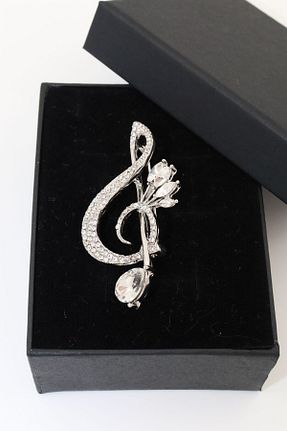 سنجاق سینه طوسی زنانه فلزی KEEBA - کد 877323344