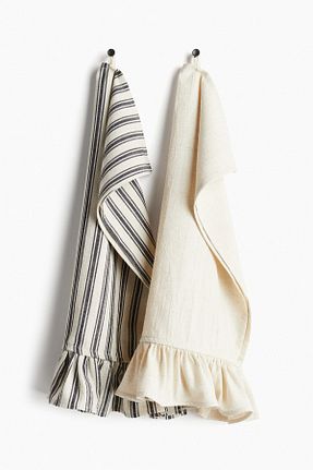 حوله آشپزخانه بژ پنبه H&M - کد 901284016