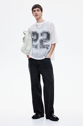 شلوار جین مشکی مردانه پاچه پهن H&M - کد 871312520