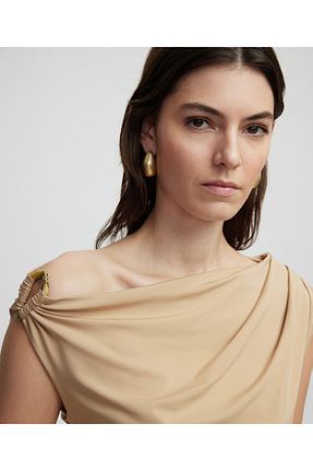 تیشرت بژ زنانه اسلیم فیت İpekyol - کد 902343866