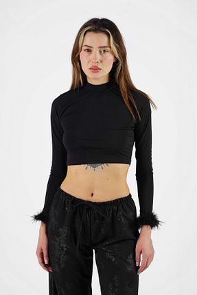 بلوز مشکی زنانه ساده Lubue - کد 901287497