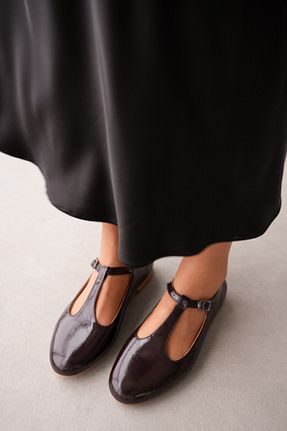 بابت قهوه ای زنانه چرم خالص selinshoes - کد 901300385