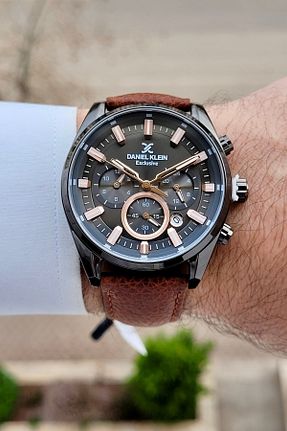 ساعت مچی قهوه ای مردانه 43 میلی متر Daniel Klein - کد 900831834