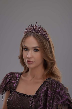 سایر اکسسوری مو بنفش زنانه سنگ کریستال Simay Aksesuar - کد 901301579