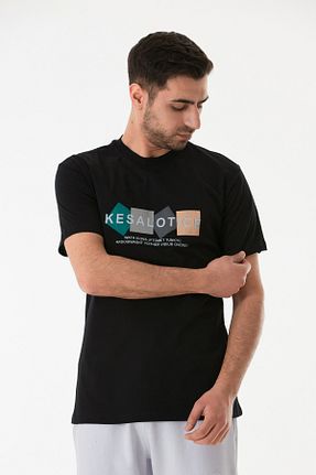 تیشرت مشکی مردانه رگولار Fullamoda - کد 901343676