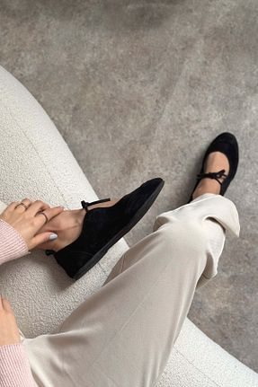 بابت مشکی زنانه چرم خالص NİŞANTAŞI SHOES - کد 900289126