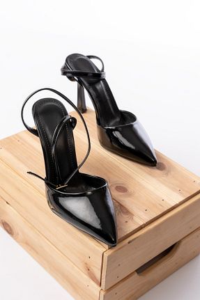 کفش مجلسی مشکی زنانه چرم لاکی DURUNUN BUTİĞİ - کد 901329599