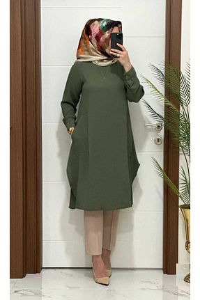 تونیک خاکی زنانه بافتنی modasura - کد 901334086