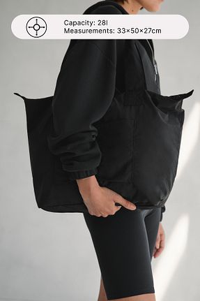 کیف دوشی مشکی زنانه پارچه ای Oysho - کد 811892420