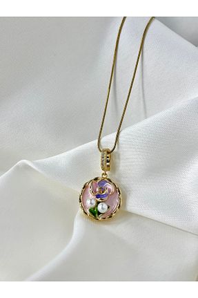 گردنبند استیل ( فولاد ) صورتی زنانه استیل (فولاد) Elifsu Jewelry - کد 901343426