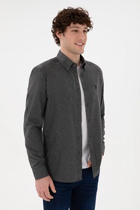 پیراهن طوسی مردانه یقه پیراهنی U.S. Polo Assn. - کد 862573068