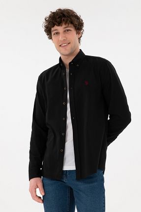 پیراهن مشکی مردانه یقه پیراهنی U.S. Polo Assn. - کد 869191981