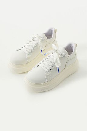 کفش اسنیکر سفید زنانه نقره Gökçe Shoes - کد 902377739