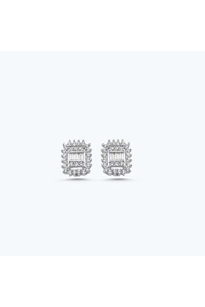 گوشواره طلا سفید زنانه 8 عیار Altınbaş - کد 901360715