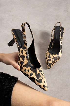 کفش پاشنه بلند کلاسیک قهوه ای زنانه پارچه BeBeQ Store - کد 901358731