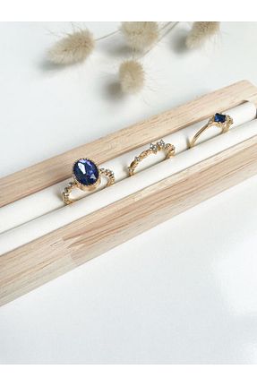 انگشتر استیل (فولاد) آبی زنانه استیل (فولاد) NevoAccessory - کد 901358215
