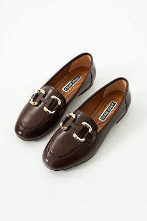 بابت قهوه ای زنانه چرم لاکی Gökçe Shoes - کد 902378444