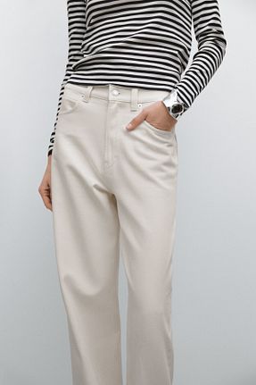 شلوار سفید زنانه پنبه ای Massimo Dutti - کد 901388151
