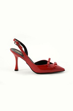 کفش پاشنه بلند کلاسیک قرمز زنانه چرم لاکی Gökçe Shoes - کد 901366664