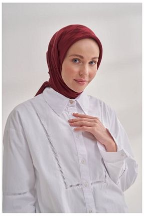 روسری زرشکی پنبه پلی استر ARMANDA - کد 851031603