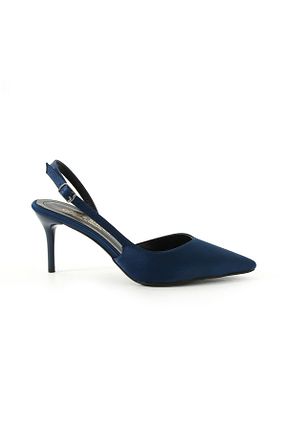 کفش پاشنه بلند کلاسیک سرمه ای زنانه ساتن Gökçe Shoes - کد 901367280