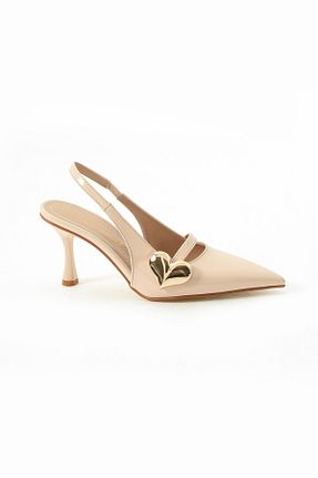 کفش پاشنه بلند کلاسیک بژ زنانه چرم لاکی Gökçe Shoes - کد 901389704