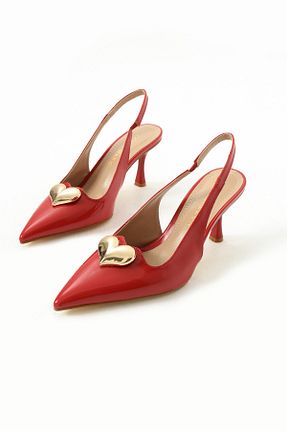کفش پاشنه بلند کلاسیک قرمز زنانه چرم لاکی Gökçe Shoes - کد 901382463