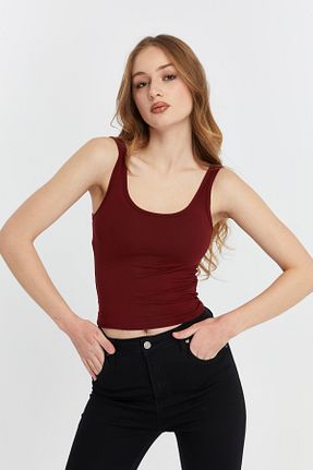 بادی زرشکی زنانه یقه دوچرخه Maison La Femme - کد 901391424